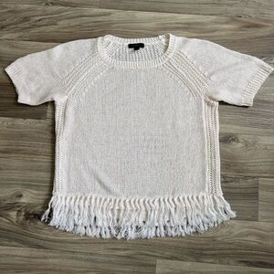 J. Crew Linen Fridge Off White Knit Sweater Size Small